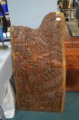 Indonesian Carved Hardwood Wall Panel