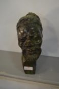 Carved Soapstone Male Bust