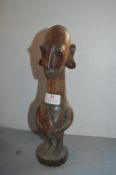 Small Carved Wooden Ethnic Pregnant Fertility Figure