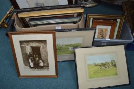 Two Boxes of Assorted Framed Pictures and Prints