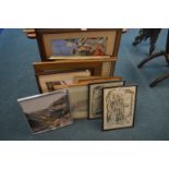 10+ Assorted Framed Pictures, Print, Fabric Pictures, etc.