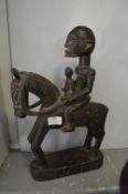 Dogon Carved Wooden Horse with Riders