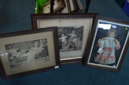 Four Framed Edwardian Prints etc.