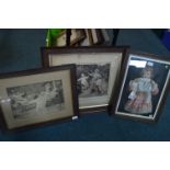 Four Framed Edwardian Prints etc.