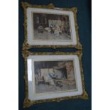 Pair of Pedini Gilt Framed Print 1894