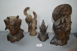 Modern Carved Hardwood Figures