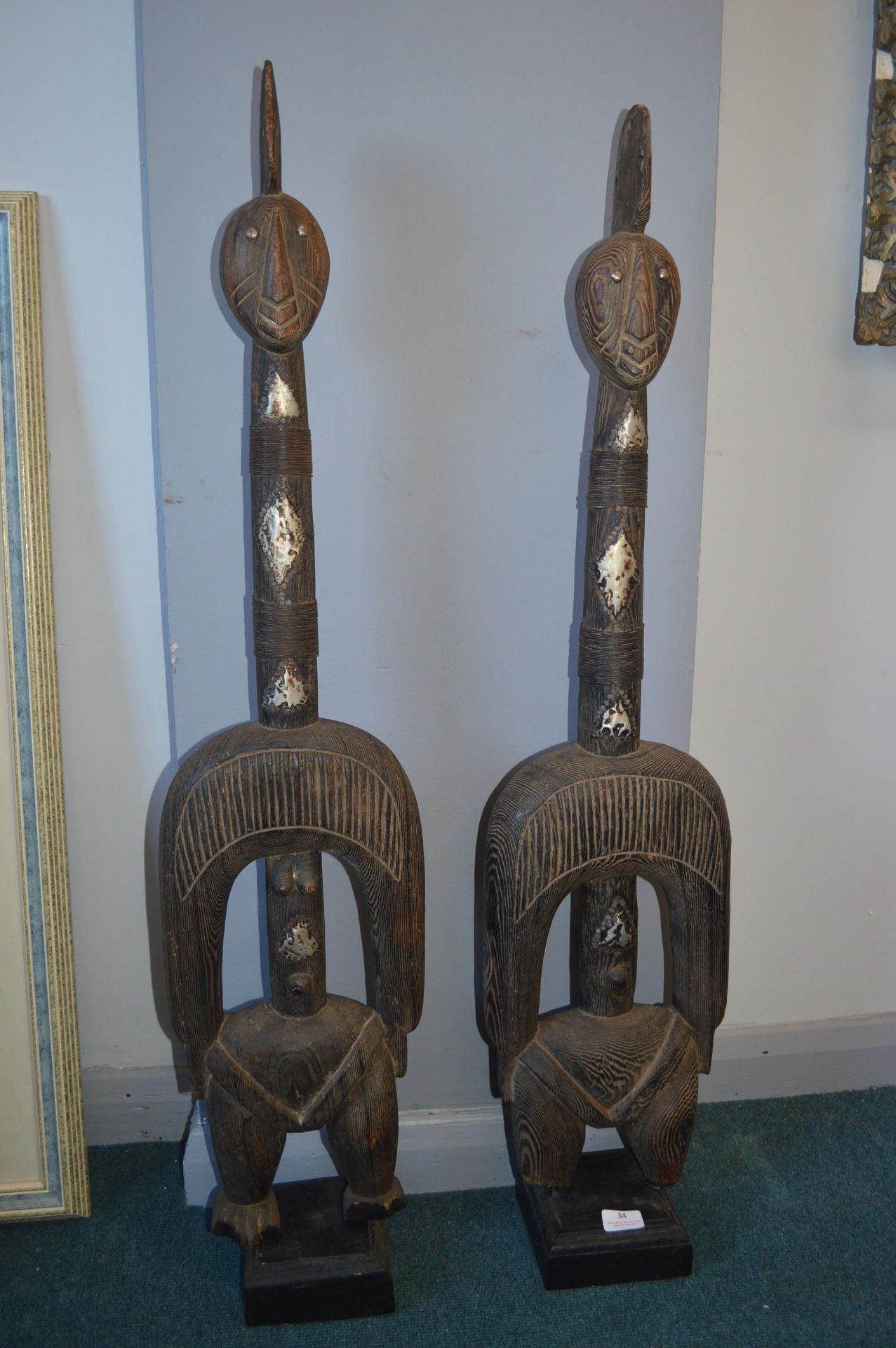 Pair of Carved African Tribal Fertility Figures - Image 2 of 2