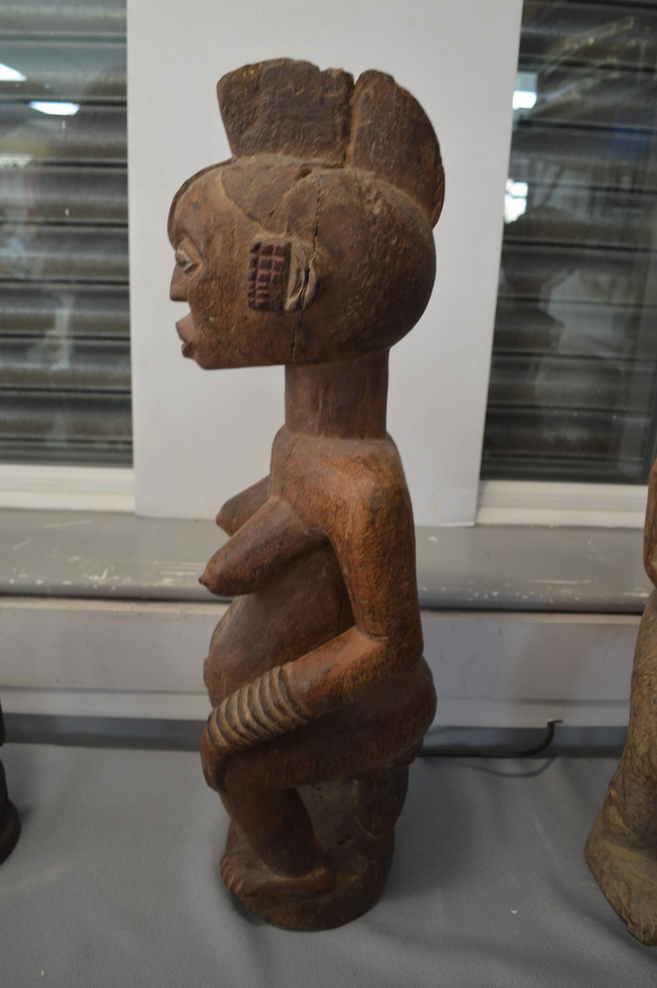 Baule African Tribal Carved Wooden Fertility Figure - Image 2 of 4