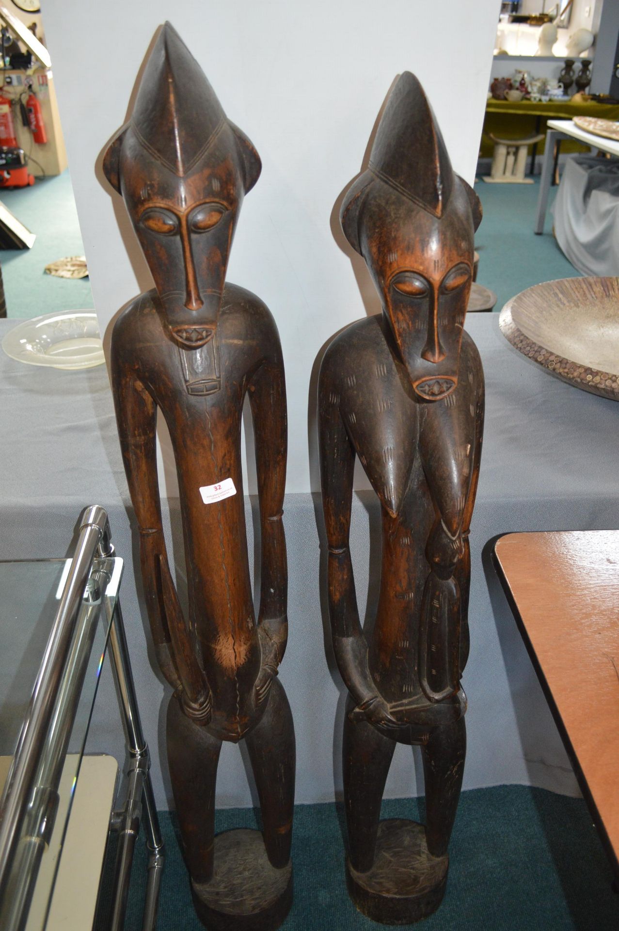 Pair of Large Senufo Fertility Figures 140cm tall - Image 3 of 4