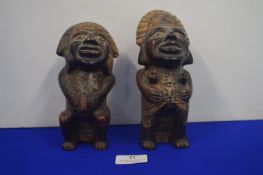 Pair of South American Painted Pottery Fertility Figures