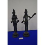 Pair of Bronze Bodhisattva Figures