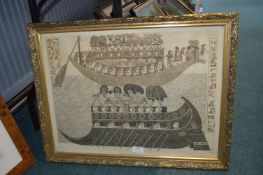 John Rigsby Signed Egyptian Style Sailing Print "Gentle Persuasions"