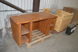 *Pine Worktable with Two Storage Pedestals