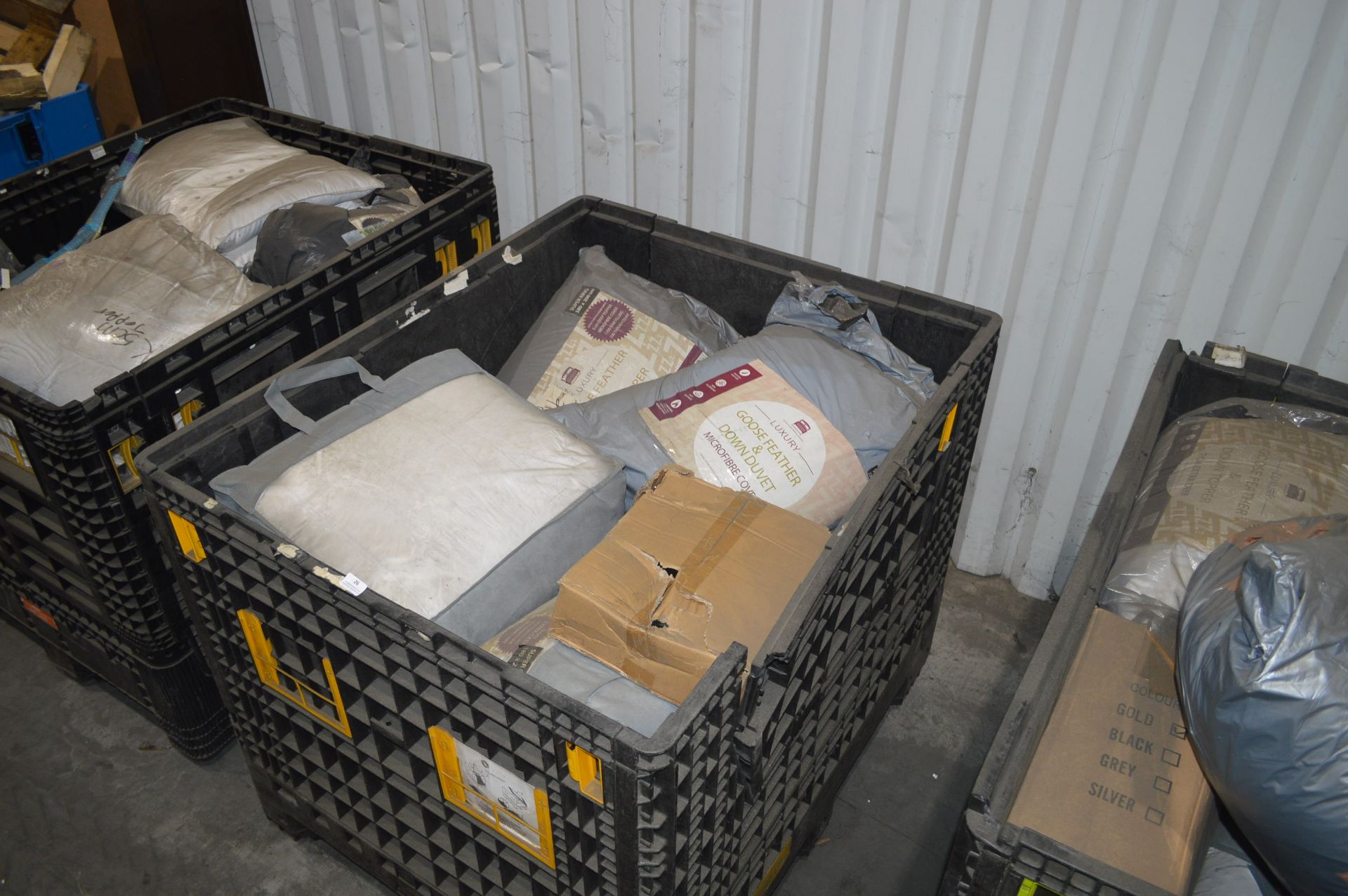 *Plastic Pallet Stillage Containing Assorted Luxury Goose Feather & Down Duvets, etc.