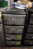 *Plastic Four Drawer Storage Unit