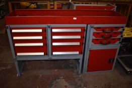 *Storage System for Garage or Van 155cm long with Lockable Drawers and Cupboards, and Worktop (as