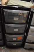 *Plastic Four Drawer Storage Unit