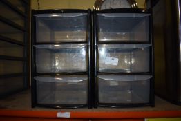 *Two Plastic Three Drawer Storage Unit