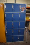 *Bank of Fifteen Lockers with Keys 180x40cm