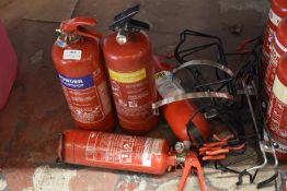 *Four Assorted Fire Extinguishers and Brackets