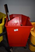 *Red Squeezer Mop Bucket on Wheels