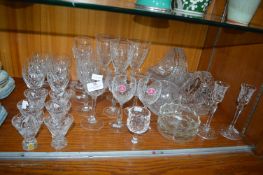 Lead Crystal Wine Glasses, Baskets, Dishes, etc.