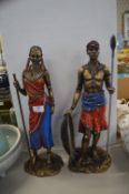 Two Leonardo Masai Warrior Figures