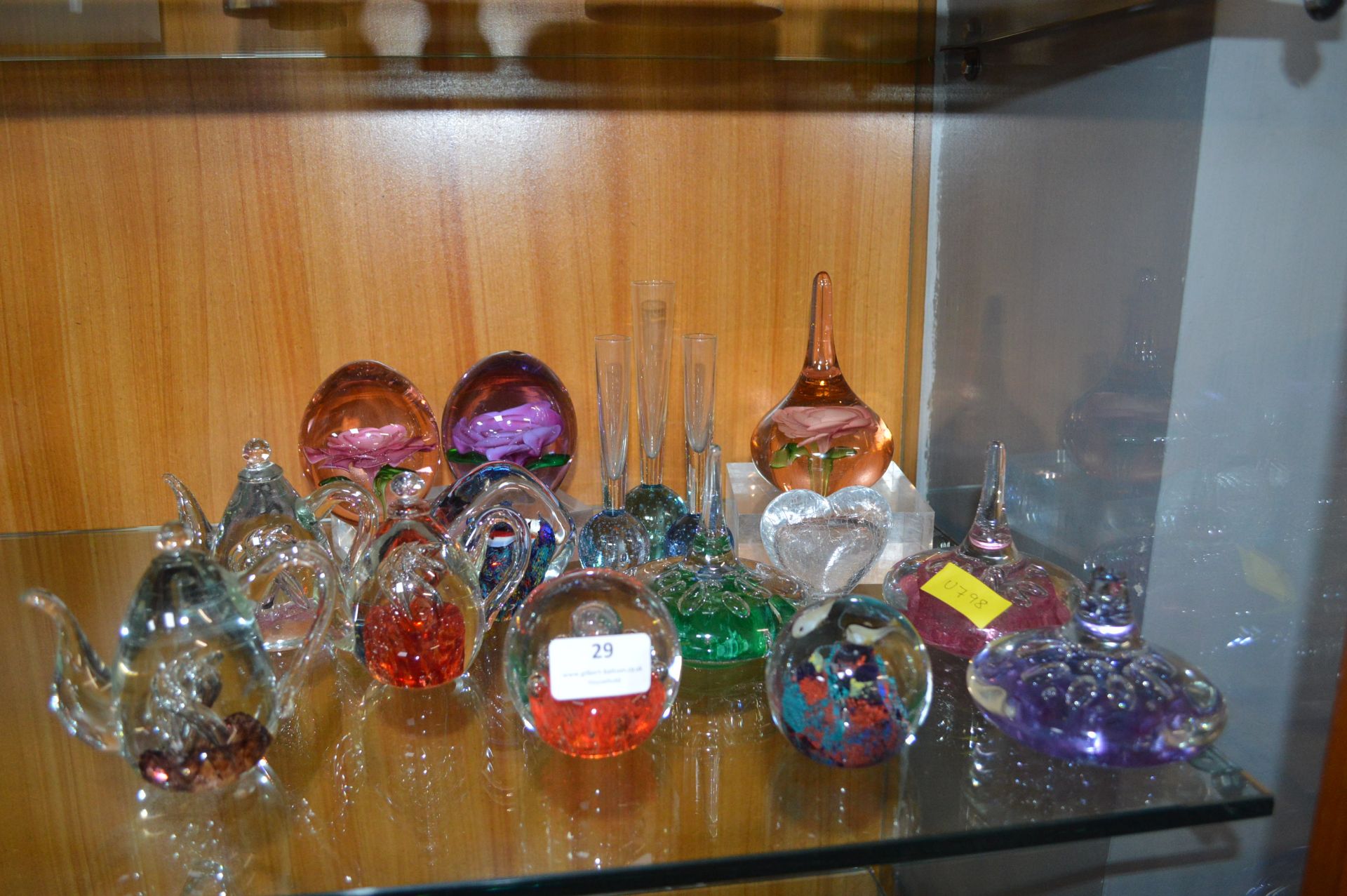 Twelve Glass Paperweight etc.