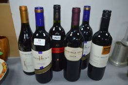Six Bottles of Red Wine
