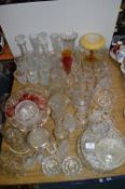 Decanters, Wine Glasses, Bowls, Jugs, Vases, etc.