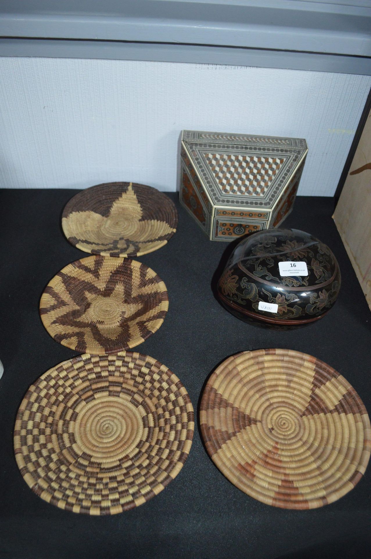 Eastern Boxes and Woven Dishes, etc.
