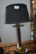 Brass Table Lamp with Black Shade