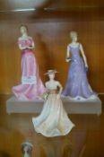 Two Royal Worcester and One Coalport Figurines