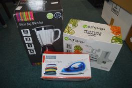 Electric Glass Jug Blender, Kitchen Chopper, and a