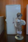 Nao Lladro Boy with Football Figure