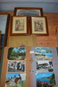 Postcard Album, Framed Prints, and a Royalty Book