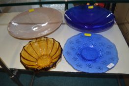 Four Large Glass Bowls