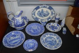 Blue & White Pottery Plates, Jugs, etc.