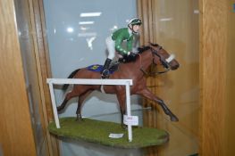 Race Horse and Jockey Figurine