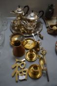 Brassware and EPNS Part Tea Set etc.