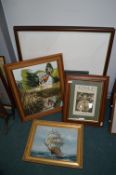 Framed Pictures and Prints, and Two Large Square F