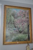 Gilt Framed Oil on Canvas Woodland Scene