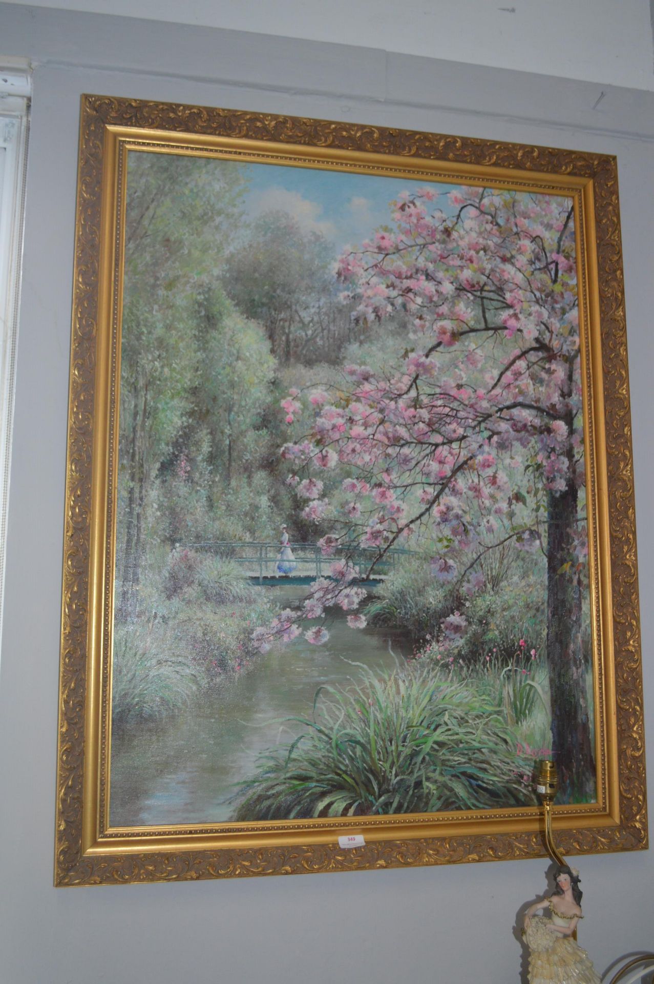 Gilt Framed Oil on Canvas Woodland Scene
