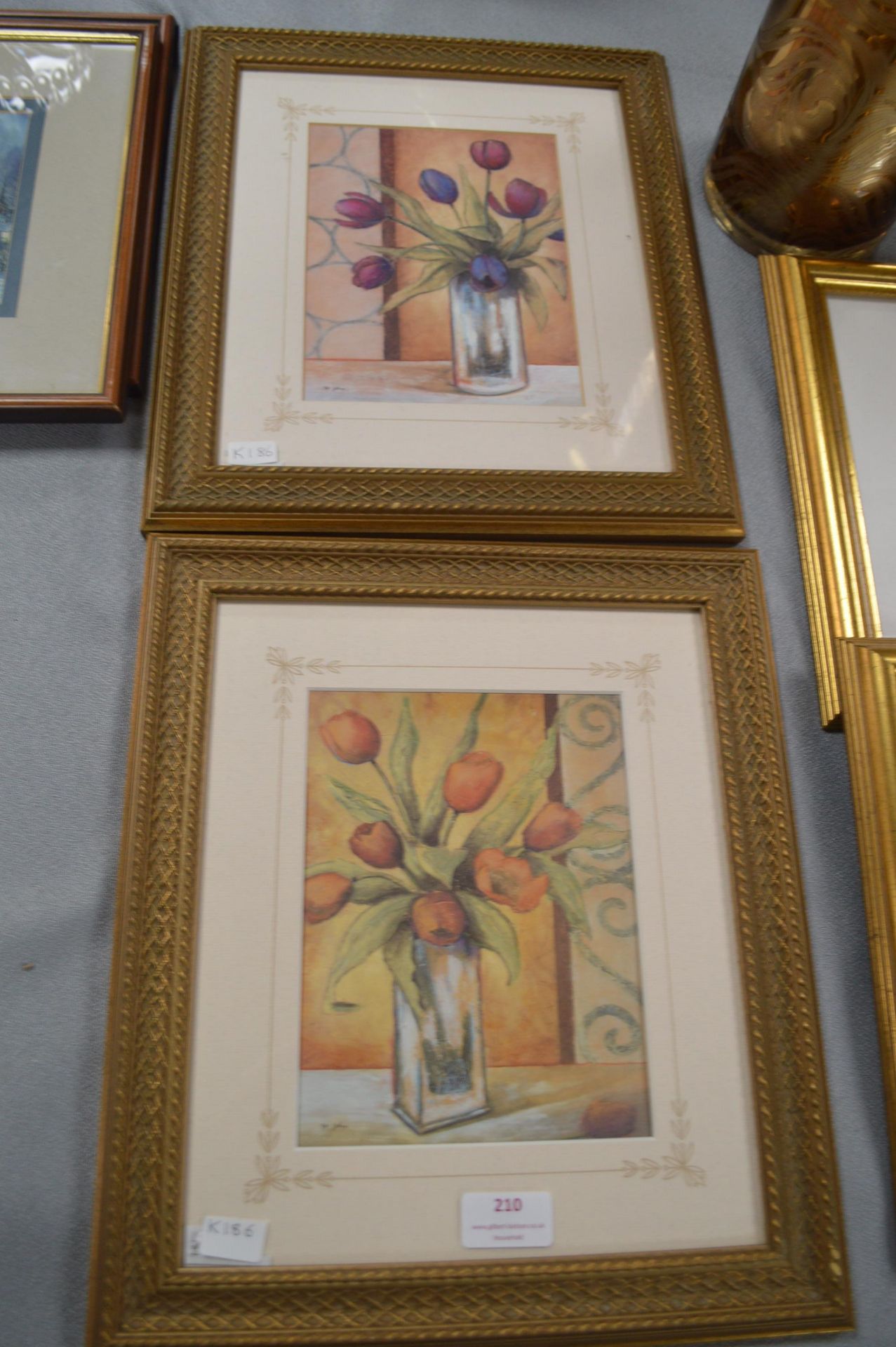 Pair of Gilt Framed Floral Prints
