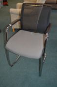 *Chrome Framed Mesh Back Stacking Chair by Pledge