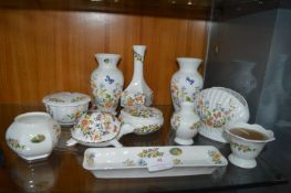 Eleven Aynsley Vases, Trinket Boxes, etc.