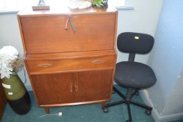Retro Teak Bureau, and an Office Swivel Chair
