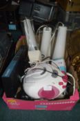 Assorted Electrical Items: Mini CD Player, Lamps,