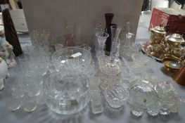 Glassware: Vases, Dishes, Bowls, etc.