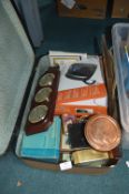 Case of Assorted Items: Telephone, Clocks, etc.